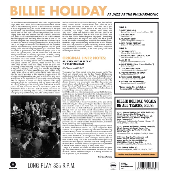 Billie Holiday - At Jazz At The..  |  Vinyl LP | Billie Holiday - At Jazz At The..  (LP) | Records on Vinyl