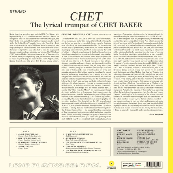 Chet Baker - Lyrical Trumpet Of Chet.. |  Vinyl LP | Chet Baker - Lyrical Trumpet Of Chet Baker (LP) | Records on Vinyl