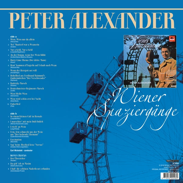 Peter Alexander - Wiener Spaziergange |  Vinyl LP | Peter Alexander - Wiener Spaziergange (LP) | Records on Vinyl